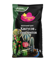 Грунт для кактусов и суккулентов 3л Цветочный Рай Буйские удобрения