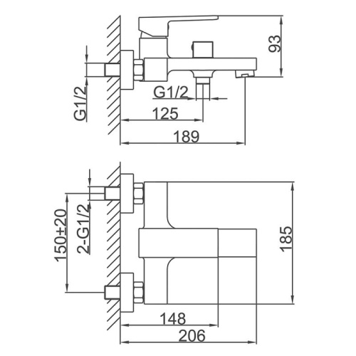 Смеситель для ванны Frap H91 F3291-29 Frap 42875