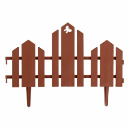 Ограждение декоративное пластиковое 34х25см (комплект из 5 секций) Чудный сад, терракотовый Кострома пластик 3305311