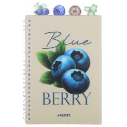 Тетрадь  80 листов Devente Fruits Blueberry, с разделителями, пластиковая обложка, гребень 2059500