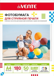 Бумага А4 Devente глянцевая односторонняя 180г/м2  50 листов 2042502