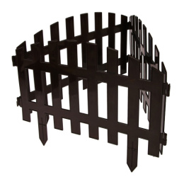 Ограждение декоративное пластиковое 42х35см (комплект из 5 секций) Renessans, шоколадный Greengo 3338441/40411