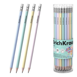 Карандаш чернографитный с ластиком ErichKrause Milky HB, круглый 65545