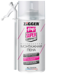 Пена монтажная Zigger PF Super Compact, бытовая, всесезонная, 230мл/210г 01-03-36