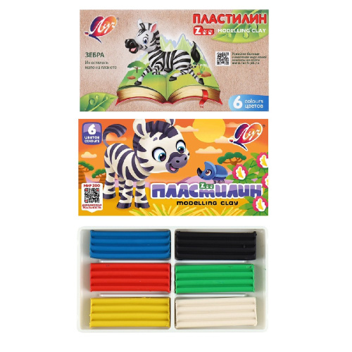 Пластилин  6 цветов Луч Zoo 30С 1810-08
