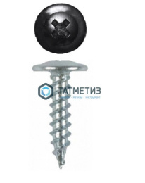 Саморез с прессшайбой окрашенный острый 4,2/19мм RAL 9005 (черный) 284-42199005