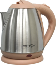 Чайник электрический 1,5л 1500Вт, нержавеющая сталь, диск, бежевый Maxtronic MAX-502