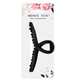 Краб для волос Monte Vita Soft touch, черный, 11см 457006