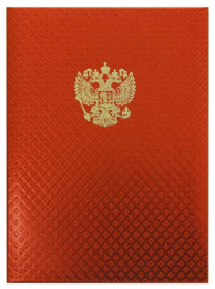Папка адресная дизайнерские материалы, с Российским орлом, ромб ПМ4002-142