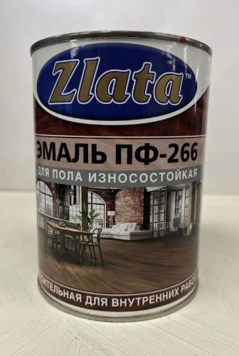 Эмаль ПФ-266 ГОСТ желто-коричневая 0,8кг Zlata