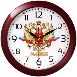 Часы настенные круглые d-29см, бордовый Troyka 290833