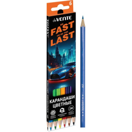 Карандаши цветные  6 цветов Devente Fast or Last 2М, шестигранные 5021537