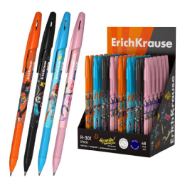 Ручка шариковая ErichKrause R-301 Stick Ну, погоди! Каникулы, синяя, 0,7мм 63070