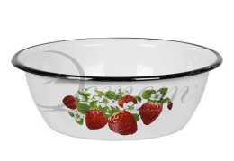 Миска эмалированная 3,5л с декором Клубника Эстет ЭТ-72661