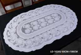 Салфетка виниловая овальная 60х100см Лейс, белый Grace LO-1026U