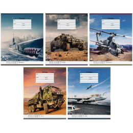Тетрадь  24 листа клетка Техника. Military Т24к_14358