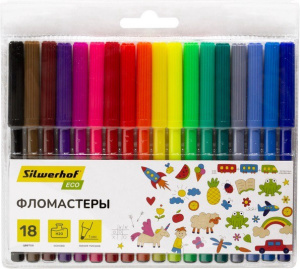 Фломастеры 18 цветов Silwerhof 2079974