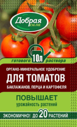 Удобрение для томатов, перцев, баклажанов 100мл органоминеральное Добрая сила DS21010244