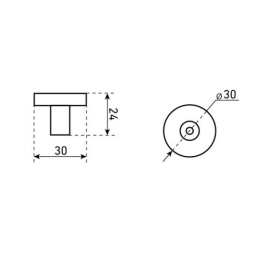 Ручка-кнопка мебельная StahlBuro AP2401 2шт., BL матовый черный StahlBuro 42297