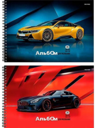 Альбом для рисования 20 листов Красивые автомобили-2, гребень 20-7804