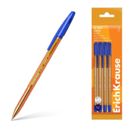 Ручка шариковая ErichKrause R-301 Amber Stick, синяя, 0,7мм 60997