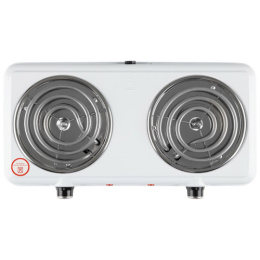 Плита электрическая настольная 2 конфорка, HS-1109, спираль, белый HomeStar 104912