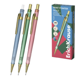 Карандаш механический с ластиком ErichKrause Paint Pointer Gold НВ 0,5мм 62780