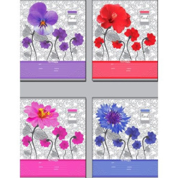 Тетрадь  12 листов линейка BG Floral, ассорти Т5ск12 5170