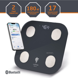 Весы напольные электронные стеклянные, до 180кг, LE-1216 Bluetooth Leonord 108265