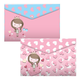 Папка с кнопкой А4 ErichKrause Pastel Princess ассорти 55109