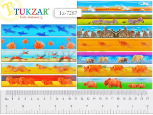 Линейка пластиковая 23см 3D Сафари TZ 7267