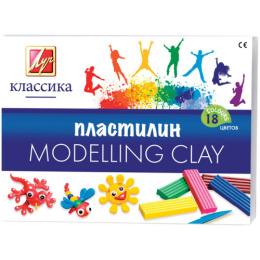 Пластилин 18 цветов Луч Классика, со стеком 20С 1330-08