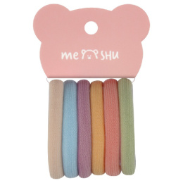 Резинки для волос Meshu набор   6шт. 4см Essence Thin, пастель ассорти MS_60544  369180