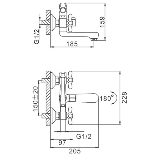 Смеситель для ванны Frap H25 F3025 Frap 41504