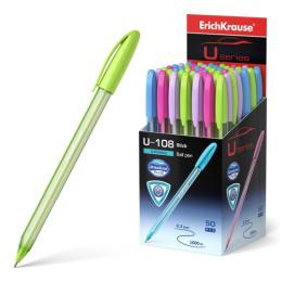 Ручка шариковая ErichKrause Ultra U-108 Spring Stick, синяя, 1мм 58108