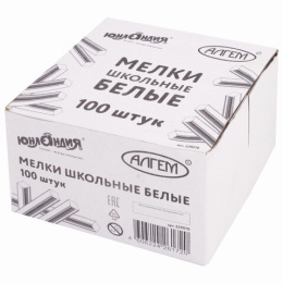 Мелки белые 100шт. Алгем Юнландия, квадратные, в картонной коробке 229070