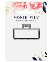 Краб для волос Monte Vita, серебристый, 6,5см 457018