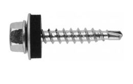 Саморез кровельный 6,3х175 с EPDM шайбой, цинк, сверло 277-63175