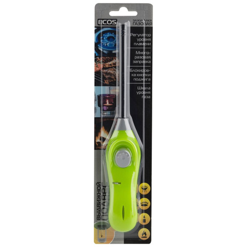 Зажигалка газовая GL-001G, зеленый Ecos 157795
