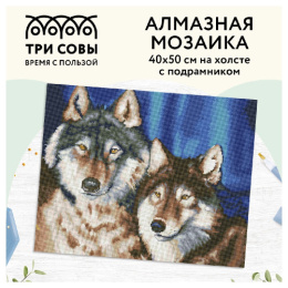 Алмазная мозаика на подрамнике 40х50см Волки Три совы АМП4050_47619