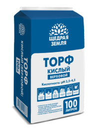 Торф кислый верховой 100л прессованный Щедрая земля