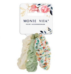 Резинки для волос Monte Vita набор   3шт. скранч 3х19см, ассорти 457074