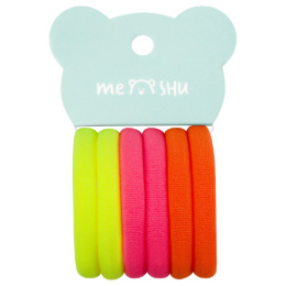 Резинки для волос Meshu набор   6шт. 4см Essence Thin, неон ассорти MS_60532  369174