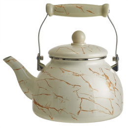 Чайник эмалированный 3,0л с подвижной металл.+ керам. ручкой с декором Marble Metalloni EM-1345