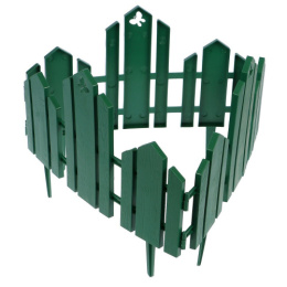 Ограждение декоративное пластиковое 34х25см (комплект из 5 секций) Чудный сад, зеленый Кострома пластик 1314178