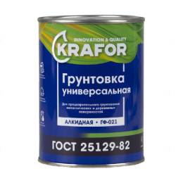 Грунт ГФ-021 серый  0,8кг Krafor 26308