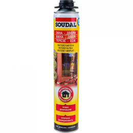Пена монтажная Soudal Yellow, пистолетная, (низкое вторичное расширение), 750мл 113986л