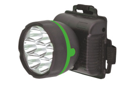 Фонарь налобный на батарейках светодиодный  7LED, 1 режим, черный (ААх3) Ultraflash 909LED7