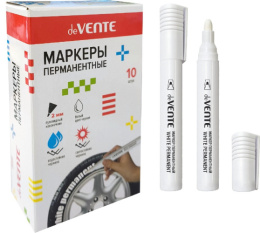 Маркер перманентный белый Devente пулевидный, 2мм 5043613