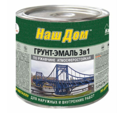 Грунт-эмаль по ржавчине 3 в 1 ТУ белая 0,8кг Наш Дом